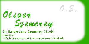 oliver szemerey business card